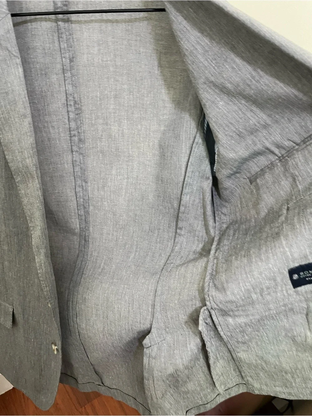 J Crew Men's Gray Cotton Blazer Somelos Fabric Single-Breasted